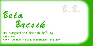 bela bacsik business card